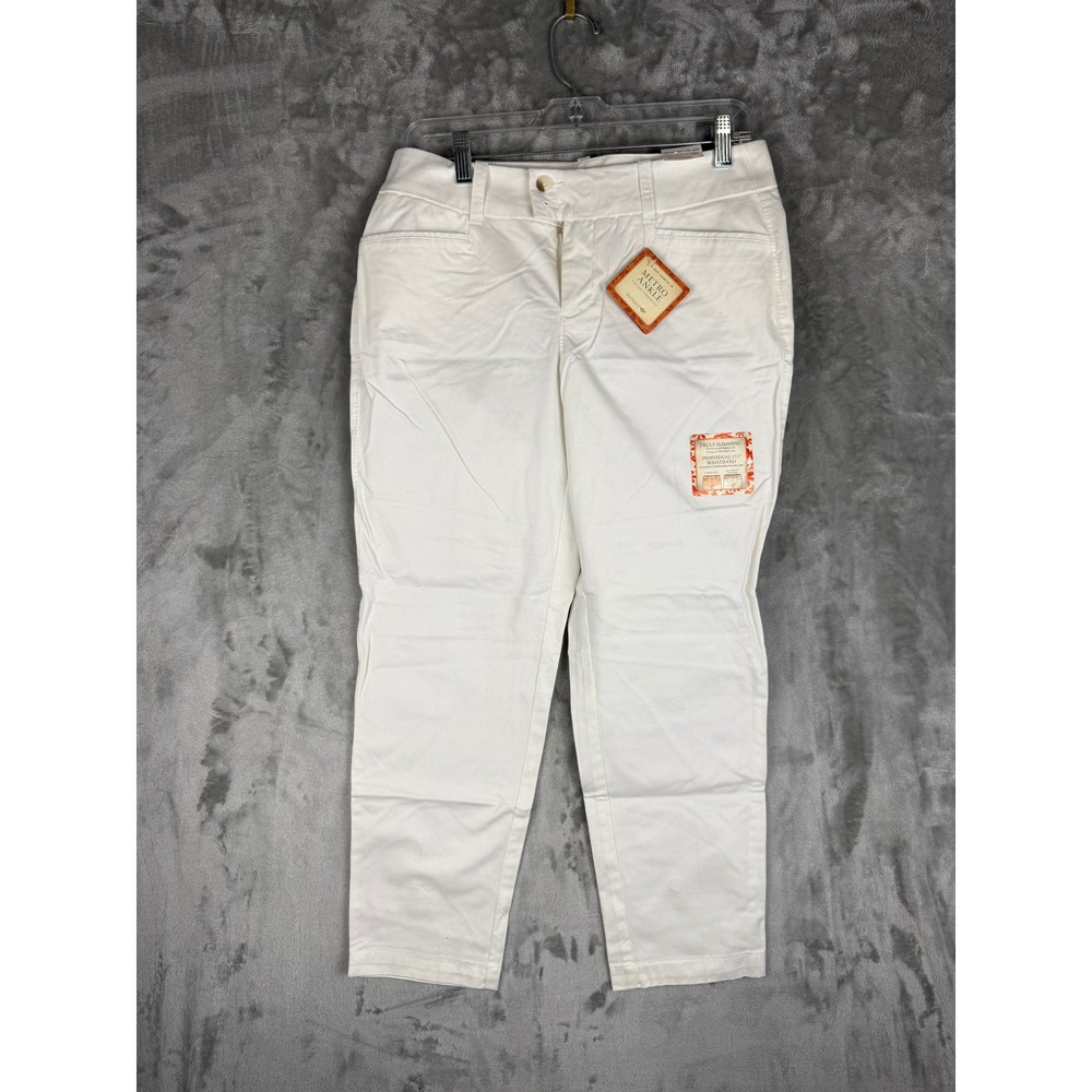 Dockers Metro Ankle Straight Narrow Leg Pants Womens‎ White US 4 MSRP $50